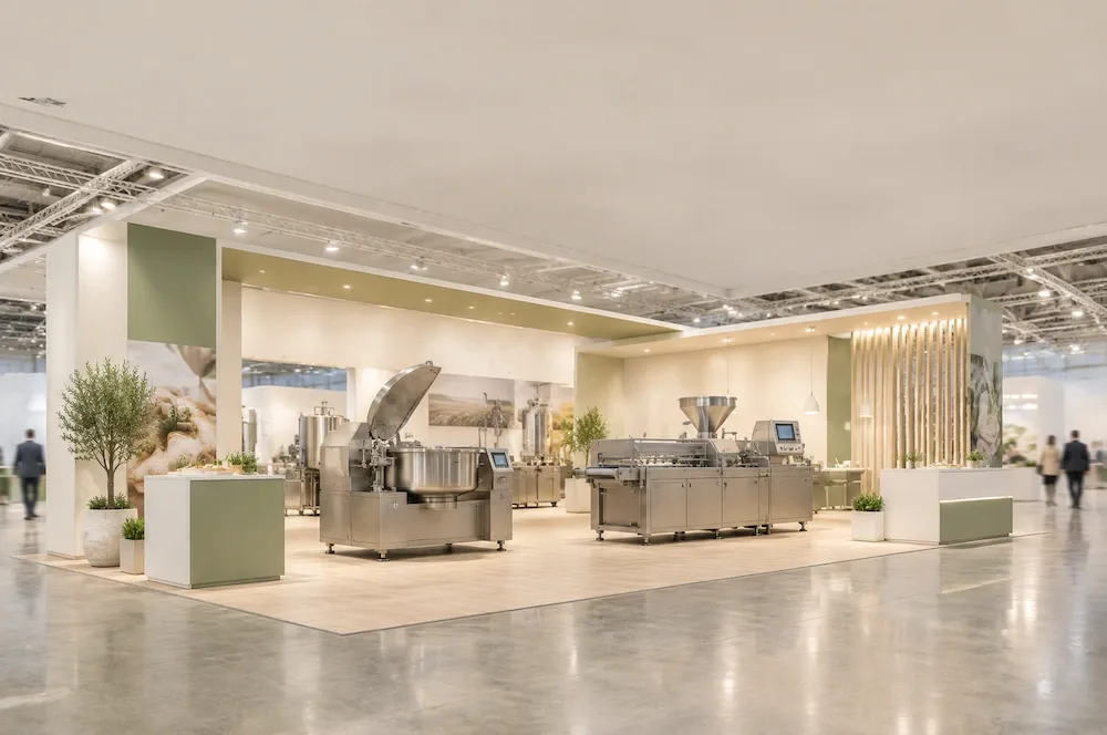 Modern food-machinery trade-fair booth